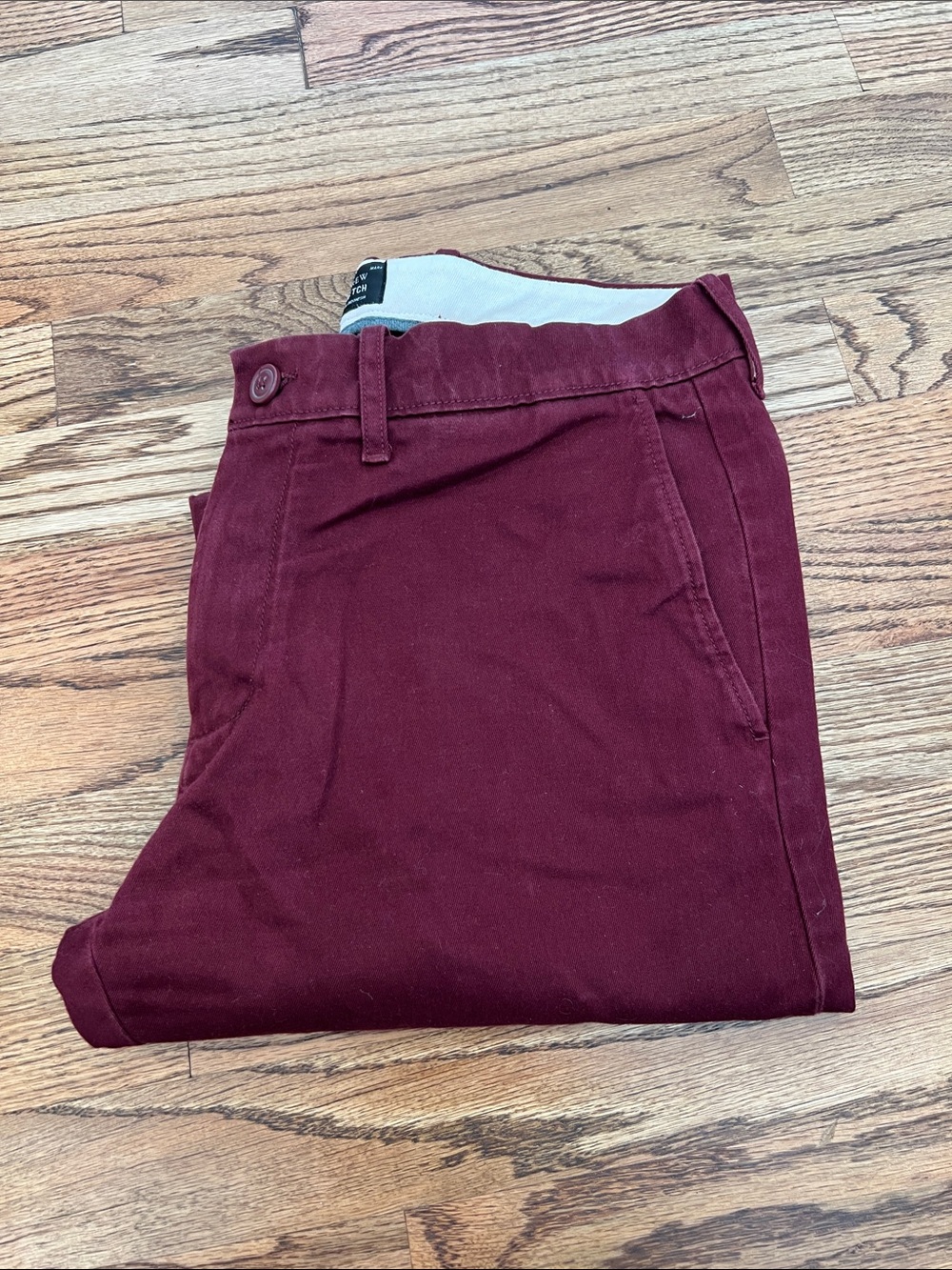 J crew Men's Burgundy Chino Pants - Classic Slim Fit
